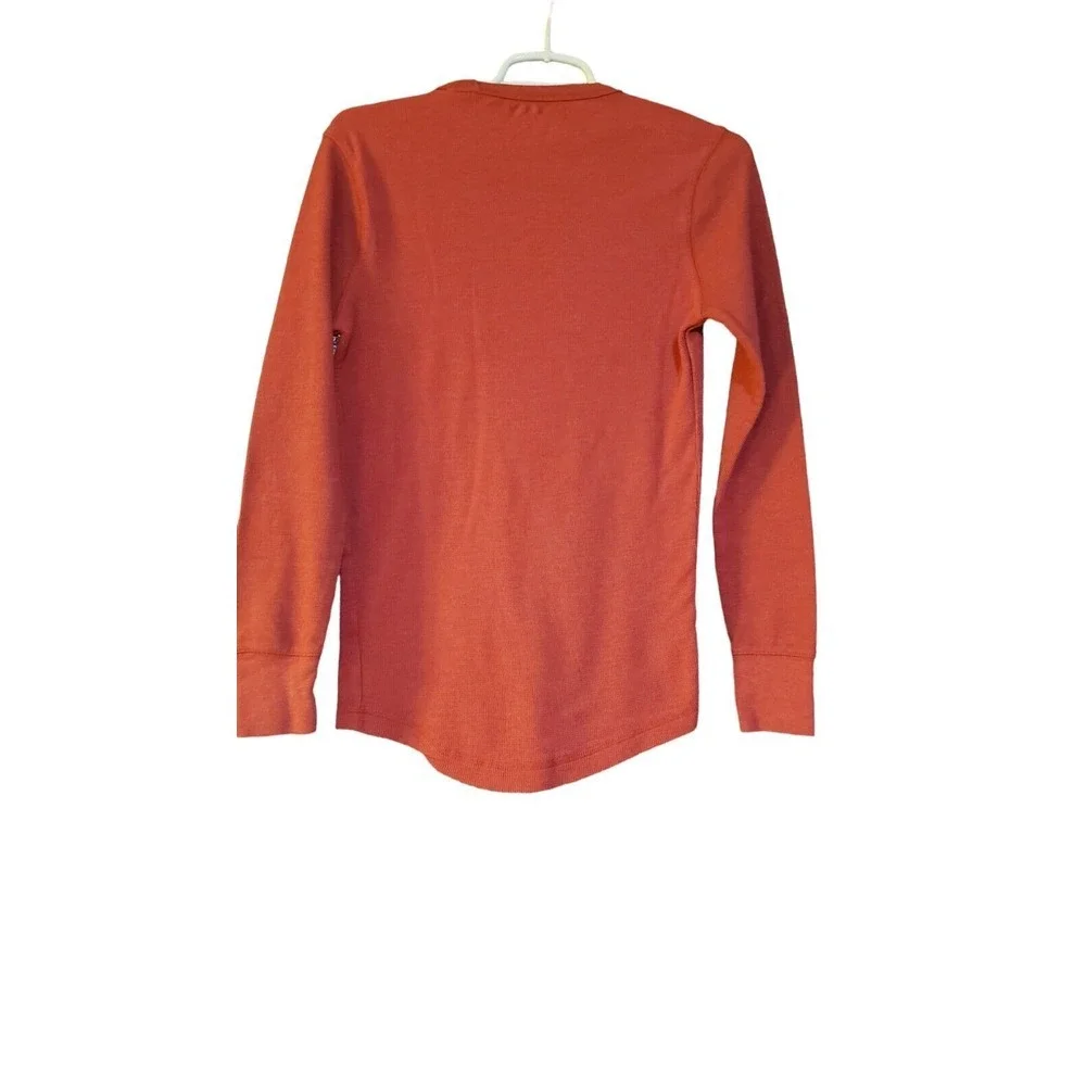 Carbon Thermal Shirt Mens Size M Solid Red Long Sleeve Cotton Trendy Warm Layers